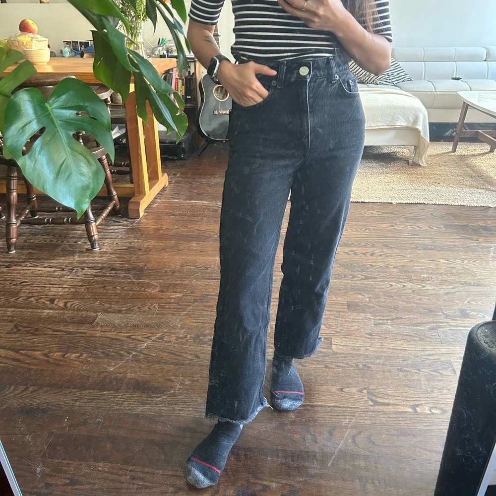 Black High-waisted Wide-leg Jeans from Zara